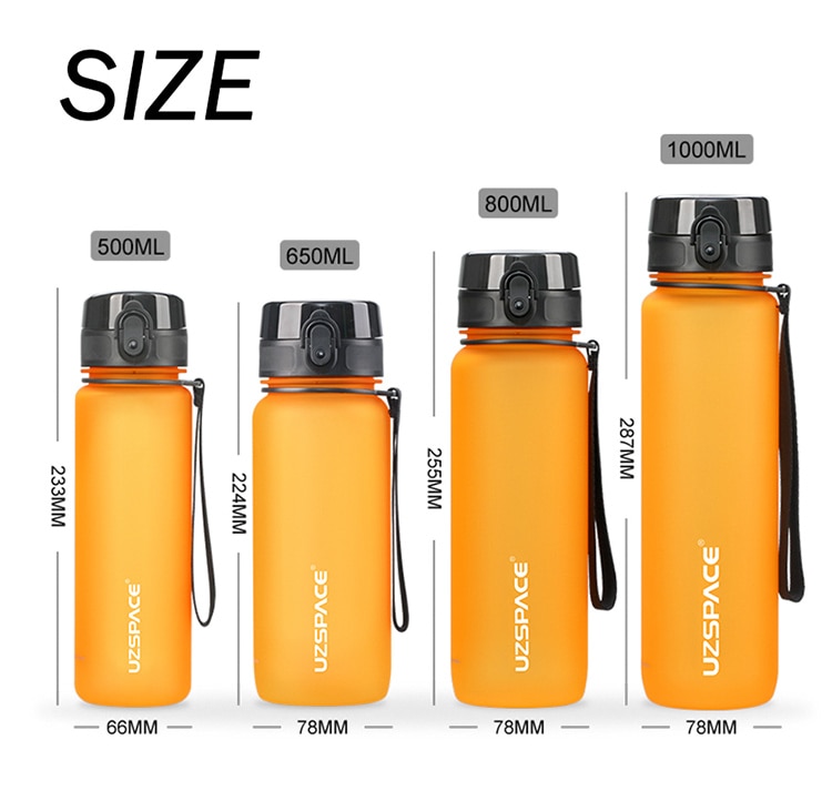New 1000ml Sports Water Bottle BPA Free Portable Leak-proof Shaker bottle Plastic Drinkware Outdoor Tour Gym Free Shipping items