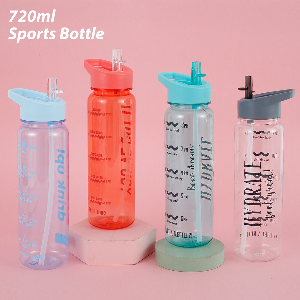 NEW Sports Water Bottle with Straw  700ML Protein Shaker Outdoor Travel Portable Leakproof Drinkware My Drink Bottle BPA Free