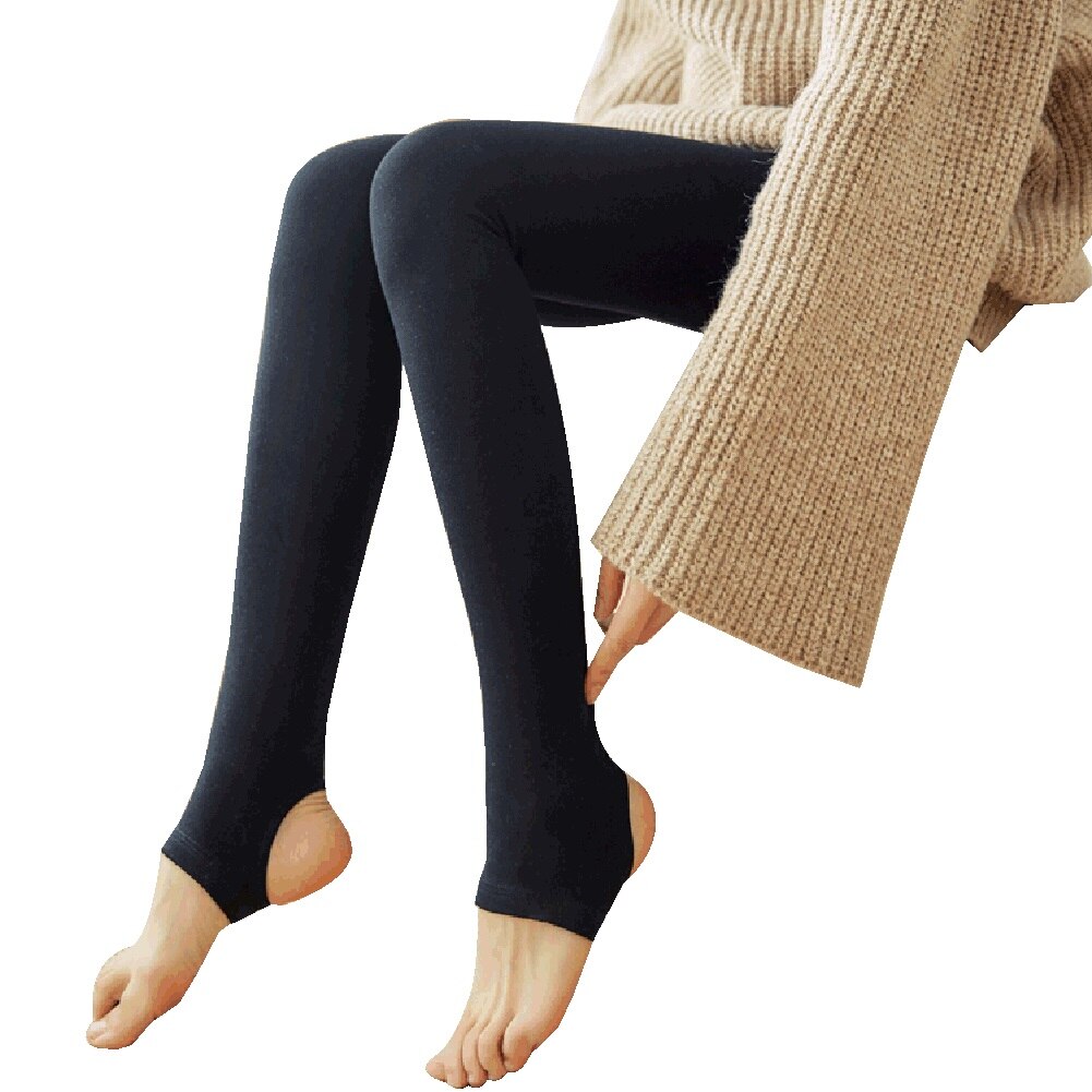 Black Warm Women Pants Winter Skinny Thick Velvet Wool Fleece Leggings Women Trousers Lambskin Cashmere Leggings anti cellulite