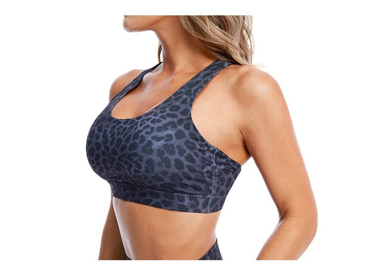 Women High Impact Yoga Bra strappy Yoga Cropped Top leopard Sports Bra Women Sportswear Fitness Gym Tank Top Running Shirt
