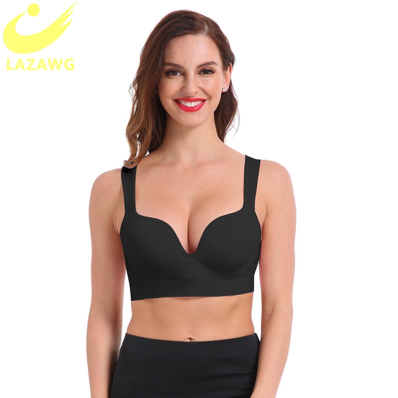 LAZAWG Sexy Sports Bra for Women Gym Push Up Yoga Tops Seamless Workout Vest Sportwear High Impact Yoga Bra Fitness Underwear
