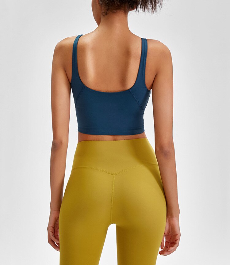 SHINBENE EVERYDAY Buttery Soft Workout Gym Yoga Crop Top Women Naked Feel Padded Athletic Running Fitness Sport Bras Tops