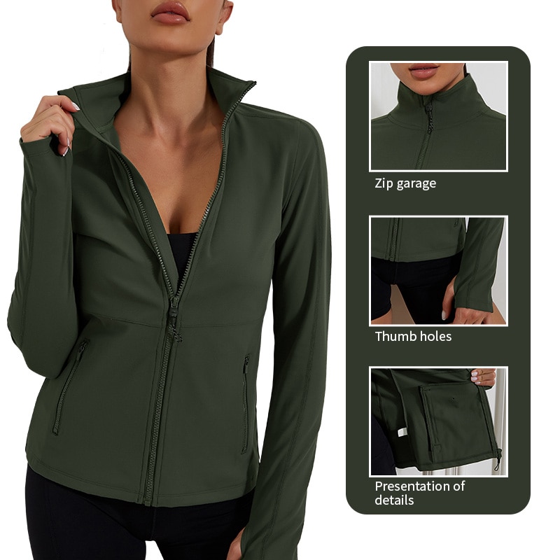 Pink Women Athletic Sport Shirts Slim Fit Long Sleeved Fitness Coat Yoga Crop Top With Thumb Holes Gym Jacket Workout Sweatshirt